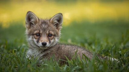 Obraz premium Gray Fox Pup 4k photo
