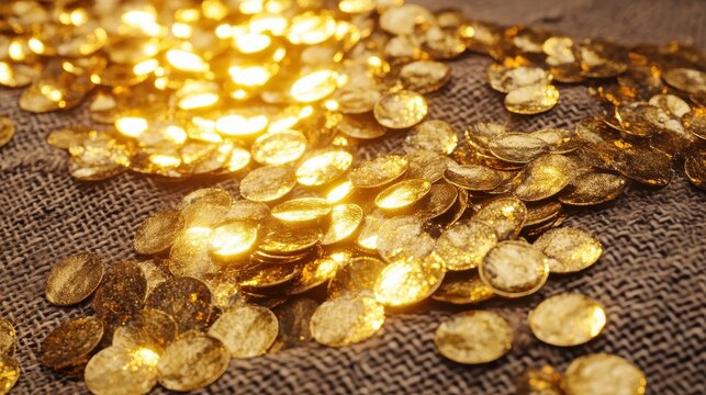 Pile of golden coins representing wealth and financial assets