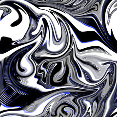 abstract seamless pattern with swirls blue futuristic design
