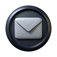 3D Email icon isolated on transparent background