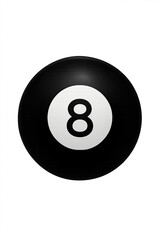 Sleek Black 8-Ball for Billiards & Pool Enthusiasts &ndash; A Classic Symbol of Luck, Fate, and Strategic Game Decisions Set Against a Modern Grey Gradient Background. Ideal for Gaming, Sports, and Stylish