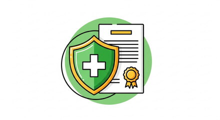 Health insurance policy with shield and certificate