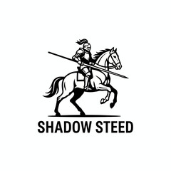Naklejka premium Shadow Steed Knight on Horse Mascot Logo