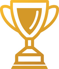 Golden trophy icon illustration gold award cup symbol success achievement sport competition concept
