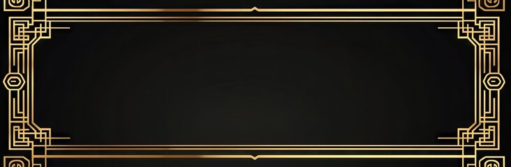 Ornate black background with a symmetrical gold border, ideal for formal or celebratory designs