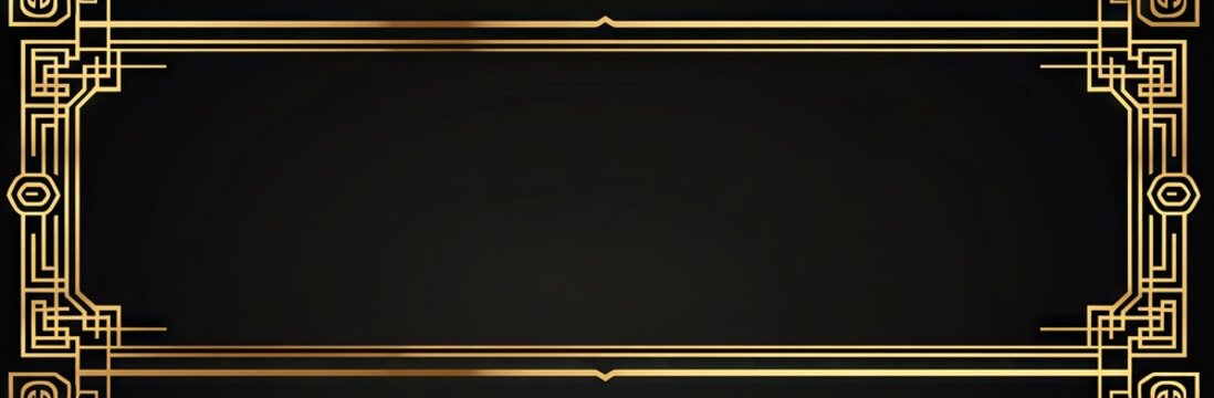 Ornate black background with a symmetrical gold border, ideal for formal or celebratory designs