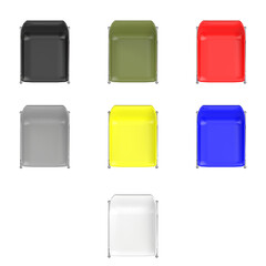 3D rendering illustration of plastic shell chairs with metal legs