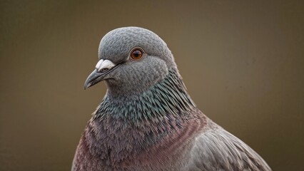 Fototapeta premium Close up shot of a common pigeon displayed with detailed view.