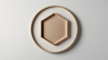 a circular shape with hexagon inside