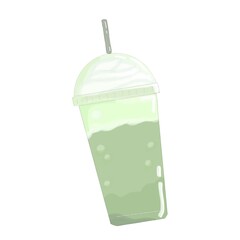 Matcha frappe illustration