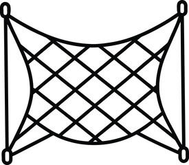 Cargo Net Outline Vector Illustration Isolated on White Background