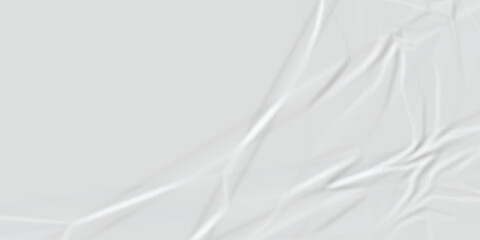 Fototapeta premium Abstract white paper crumpled panorama white paper texture background, crumpled pattern texture fabric scrapbook... 