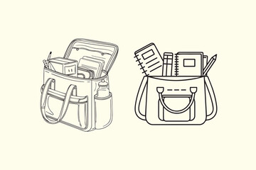 A collection of black silhouette vectors featuring a variety of handbags, briefcases, satchels, and fashion accessories,stylish purse icons and elegant carrying designs.