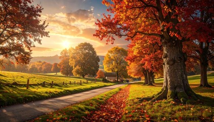 Naklejka premium autumn in the park