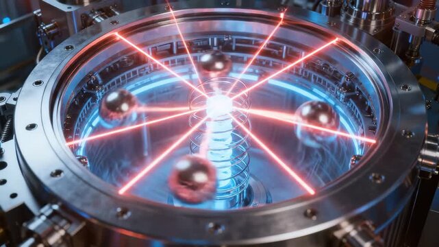Abstract Futuristic Core Generates Powerful Energy