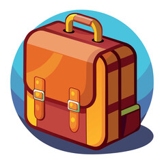  Colorful school backpack illustration in cartoon style.