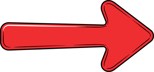 Red Arrow Pointing to the Right, Simple and Bold Graphic Element for Directional Cues