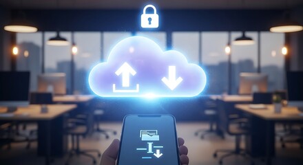 Digital Cloud Storage and Data Transfer Concepts with Mobile Device Integration