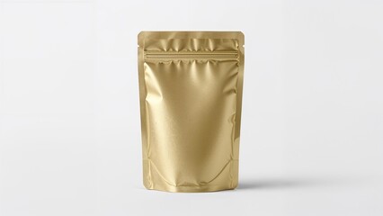 Golden Blank Doy-pack, Doypack foil food or drink bag packaging with zip-lock. Plastic pack template