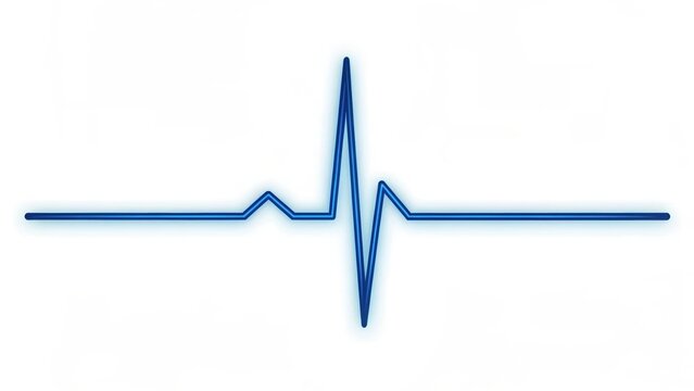Sleek ECG Heartbeat Waveform Icon. Medical Precision and Vitality Symbol. Electric Blue Pulse Line.