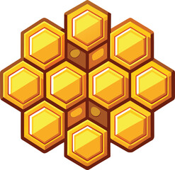 Lunar Geometric Modernism, golden honeycomb pattern with white spheres in geometric arrangement