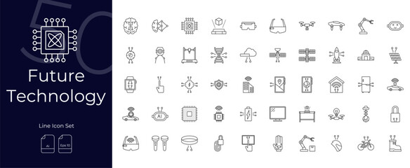 Future Technology Line Editable Icons set.