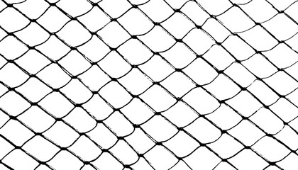 Fototapeta premium The texture of the metal mesh on a white background. Cage metal wire on pale white background. Chain link mesh fence pattern isolated on transparent background.