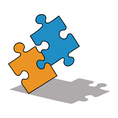 Fototapeta premium A set of puzzle pieces casting soft shadows, symbolizing connection and problem-solving. Perfect for creativity, teamwork, or strategic thinking concepts. 