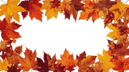 Autumn fall leaves on a white isolated background