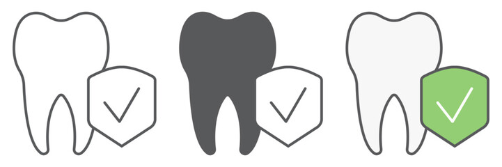 Dental insurance icon, medical and health, dental care sign, vector graphics, a linear pattern on a white background. editable stroke