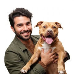 Woman holding cute dog smiling happy pet owner canine companion animal lover adorable puppy portrait friend 