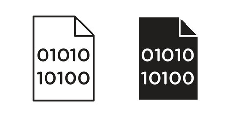 Binary code icon simple flat trend modern graphic design abstract logotype
