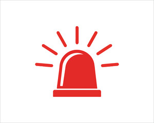 Red Emergency Siren Icon for Alert Warning or Alarm Symbol