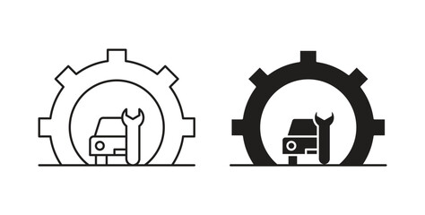 Car mechanic icon simple flat trend modern graphic design abstract logotype