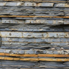 Shale Stratification with Fossil Imprints