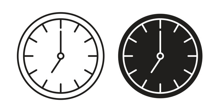 Clock seven icon simple flat trend modern graphic design abstract logotype