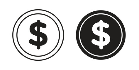 Coin icon simple flat trend modern graphic design abstract logotype