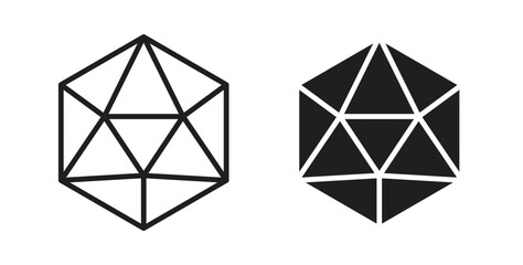Dice d20 icon simple flat trend modern graphic design abstract logotype