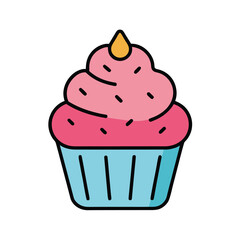 Cupcake With Frosting And Sprinkles