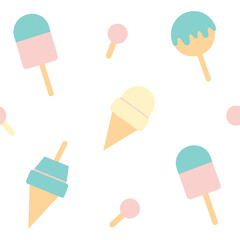Seamless Pattern Of Ice Cream Cones