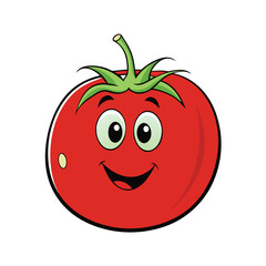 Funny Tomato Cartoon With Happy Expression