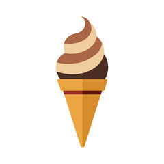 Chocolate Soft Serve Ice Cream Cone Art