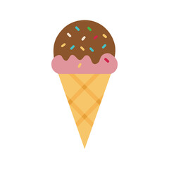 Three Scoops Of Ice Cream In Waffle Cone
