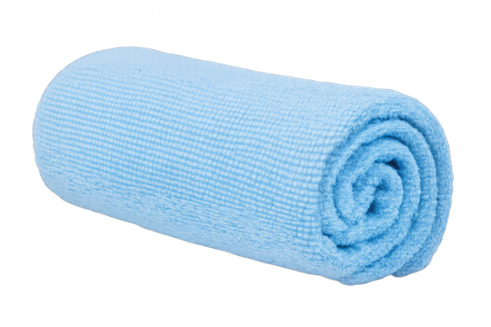 Premium Light Blue Rolled Microfiber Towel for Superior Absorption and Lint-Free Cleaning – Ideal for Bath, Spa, Gym, Kitchen, Car Detailing, Home, Professional Applications. Soft, Durable, Quick-Dryi