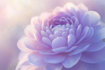 A dewdrop magnifying the texture of soft flower petals