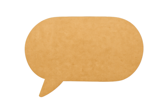 Orange textured speech bubble with glowing outline, against a dark grey background. Blank copy space for digital communication, social media, messaging apps, UI design, quotes, dialogue, graphic proje