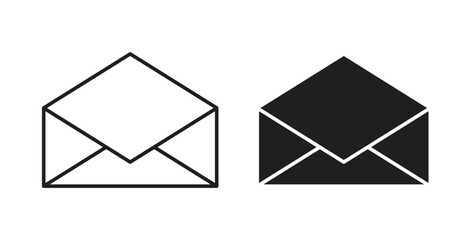 Open envelope icon simple flat trend modern graphic design abstract logotype