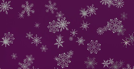 Abstract snowflakes in a purple background, perfect for winter holiday themes, christmas designs, and seasonal greetings. Use this image for fes