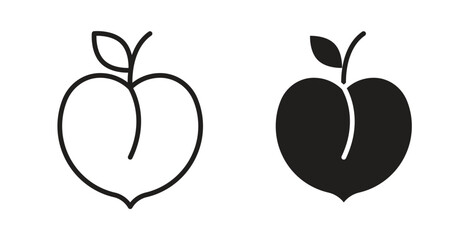 Peach icon simple flat trend modern graphic design abstract logotype