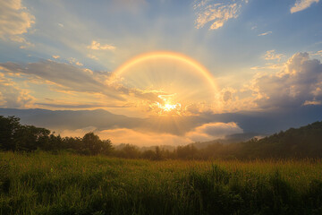 A divine sun halo marking the presence of a hidden sanctuary